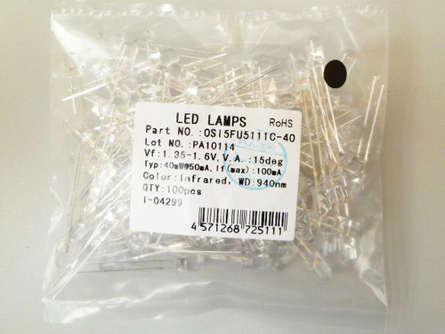 [I-04299]5mm 적외선 LED OSI5FU5111C-40 (100 개입)-940nm
