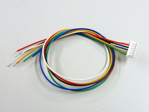 [C-05719]커넥터 부착 코드 6P (H) (흰색 빨강 검정 파랑 연두색)