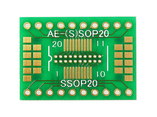 [P-10497]SSOP20 핀 (0.65mm) · SOP20 핀 (1.27mm) DIP 변환 기판