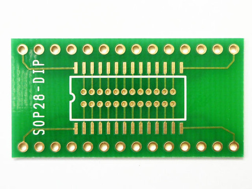[P-02615]SOP28 핀 1.27mm DIP 변환 기판 금 플래시