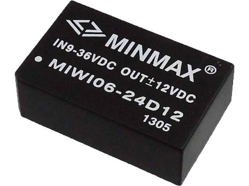 [M-06537]6W급 절연형 DC-DC 컨버터(±12V250mA) MIWI06-24D12 - Minmax Technology Co., Ltd.