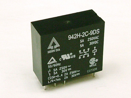 [P-02005]9V 소형 파워 릴레이 접점 용량 5A 2 회로 C 접점 942H-2C-9DS